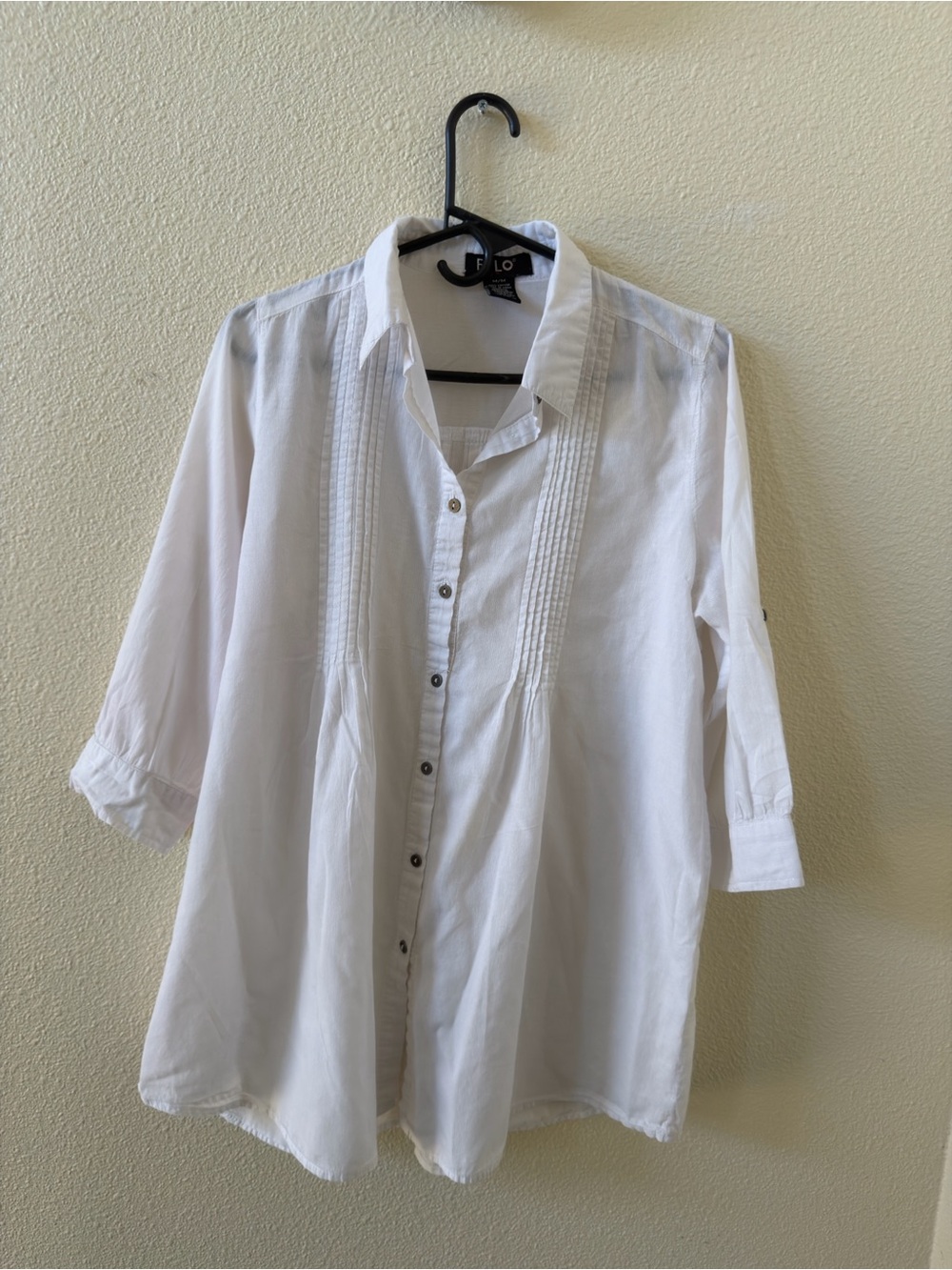 Rae Dunn White Men's Casual Pintuck Button-Down Shirt